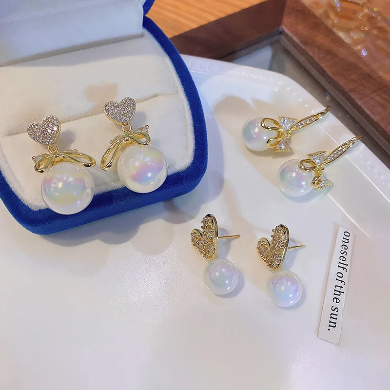 Korean-style High-end Colorful Pearl Earrings Women's Light Luxury Zircon Earrings Girls Dating Earrings Wholesale
Korean-style High-end Colorful Pearl Earrings Women's Light Luxury Zircon Earrings Girls Dating Earrings Wholesale