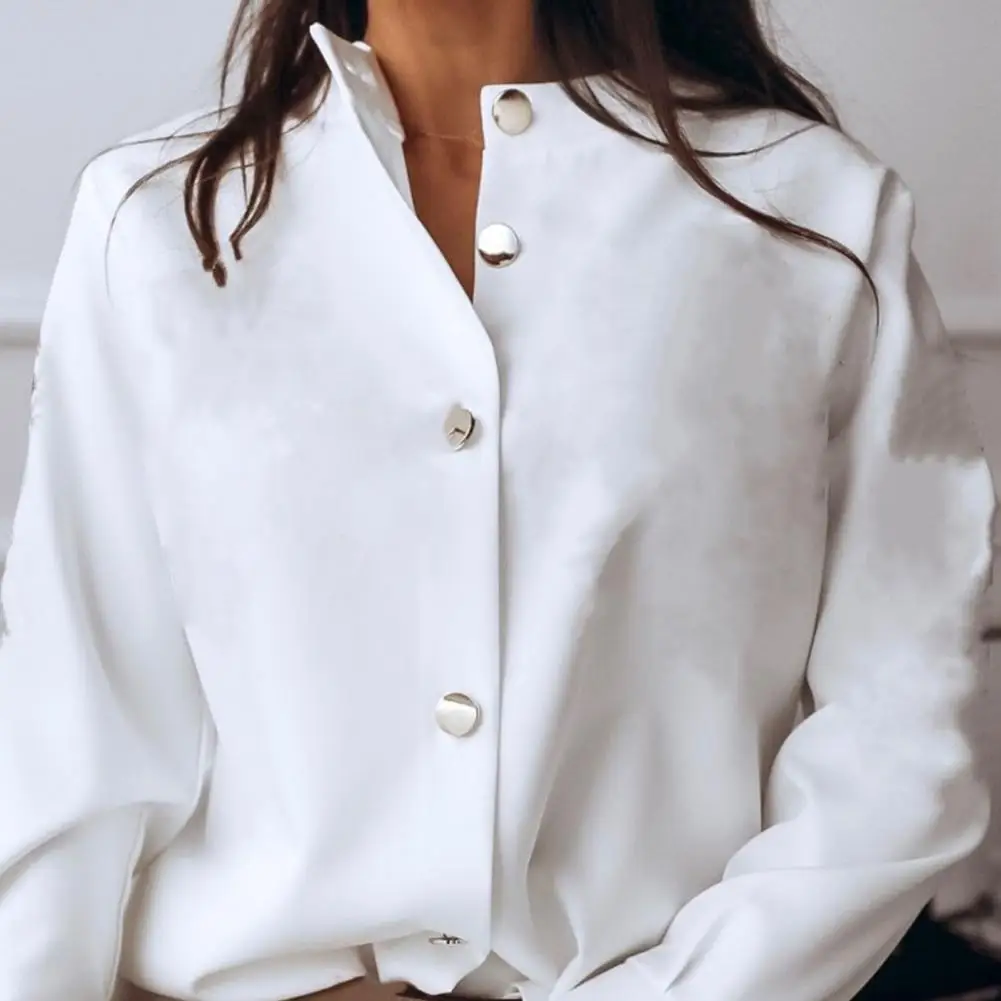 O-neck Buttons Cuffs Fashion Woman Blouses 2021 Shirt Long Sleeve Single Breasted Solid Color Lady Shirt Female Clothing
O-neck Buttons Cuffs Fashion Woman Blouses 2021 Shirt Long Sleeve Single Breasted Solid Color Lady Shirt Female Clothing