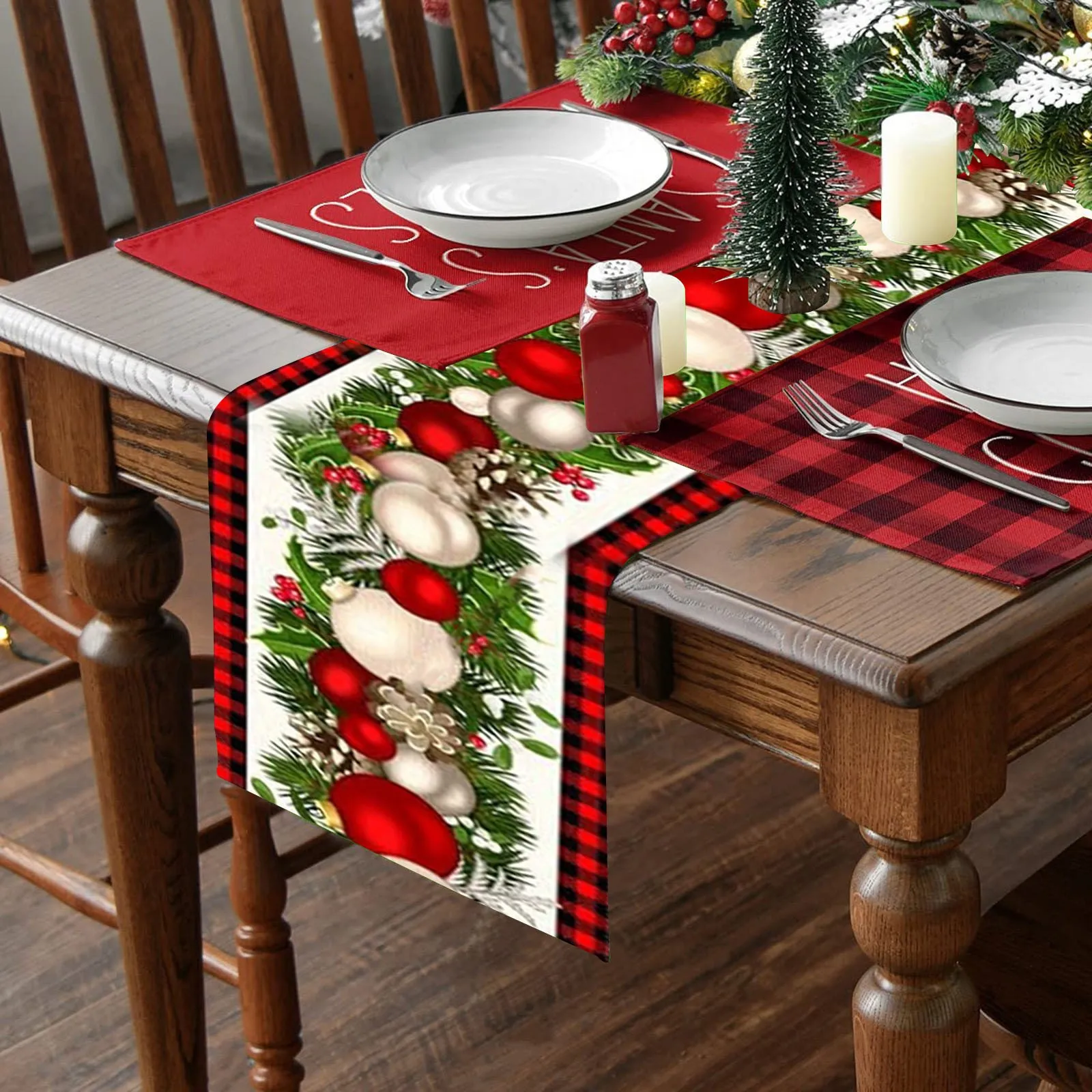 

Christmas Table Runner Merry Christmas Decorations For Home 2023 Cristmas Table Flag Cover Navidad Noel Gift New Year Tablecloth