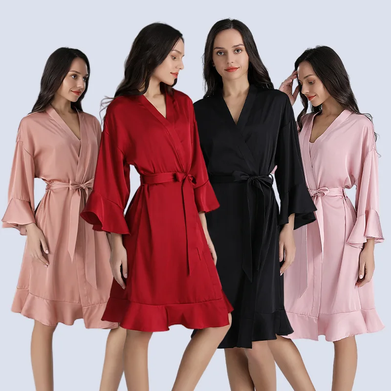 Team Bride Ruffled Pajamas Bridesmaid Robes Women's Luxury Dressing Gown Satin Robes for Women Dresses for Bridesmaids
Team Bride Ruffled Pajamas Bridesmaid Robes Women's Luxury Dressing Gown Satin Robes for Women Dresses for Bridesmaids