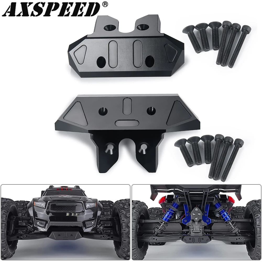 Передний и задний бампер AXSPEED из алюминиевого сплава для 1/8 полноприводных кулачков MONSTER RC Гусеничный автомобиль, обновленные детали
Передний и задний бампер AXSPEED из алюминиевого сплава для 1/8 полноприводных кулачков MONSTER RC Гусеничный автомобиль, обновленные детали