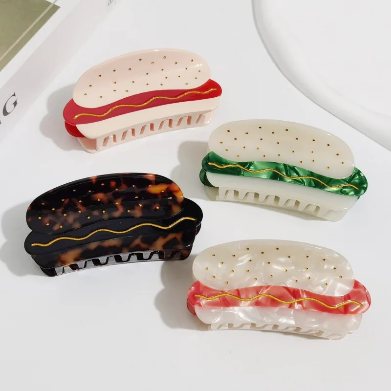 Korean Fashion Hamburger Acetic Acid Hair Clips for Women Girl Jewelry Resin Shark Clip Hair Accessories
Korean Fashion Hamburger Acetic Acid Hair Clips for Women Girl Jewelry Resin Shark Clip Hair Accessories