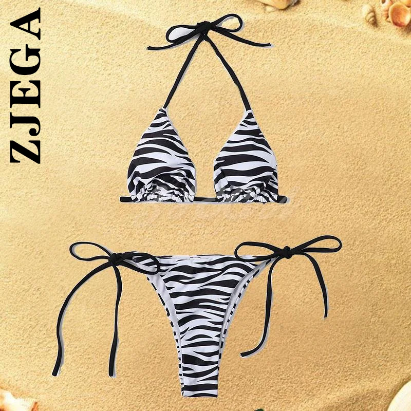 Zjega 2022 Zebra Striped Halter Swimwear Women Micro Thong Swimsuits Bikinis Triangle Bikini Set Mujer String Swimming Suit
Zjega 2022 Zebra Striped Halter Swimwear Women Micro Thong Swimsuits Bikinis Triangle Bikini Set Mujer String Swimming Suit