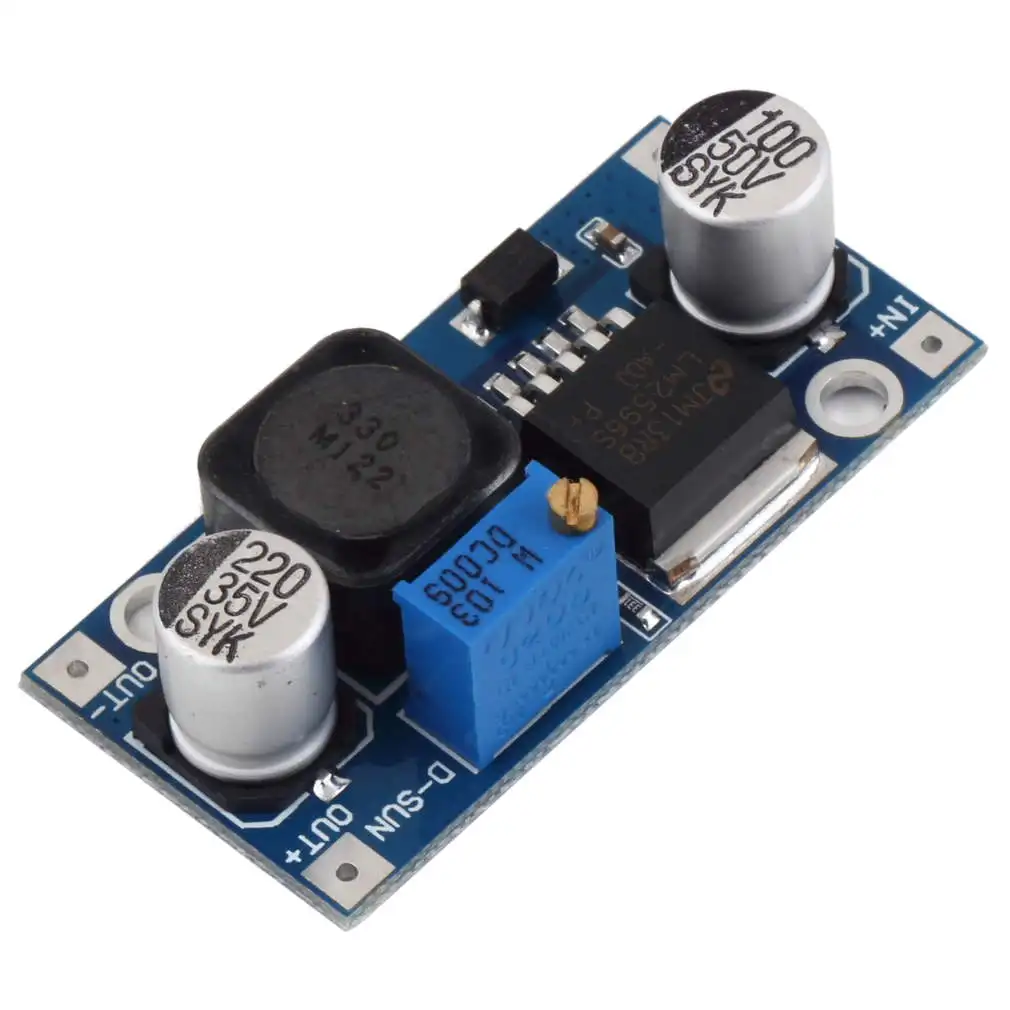 DC-DC LM2596 понижающий модуль Регулируемый источник питания CC-CV выход 1,3-35 в 
DC-DC LM2596 понижающий модуль Регулируемый источник питания CC-CV выход 1,3-35 в