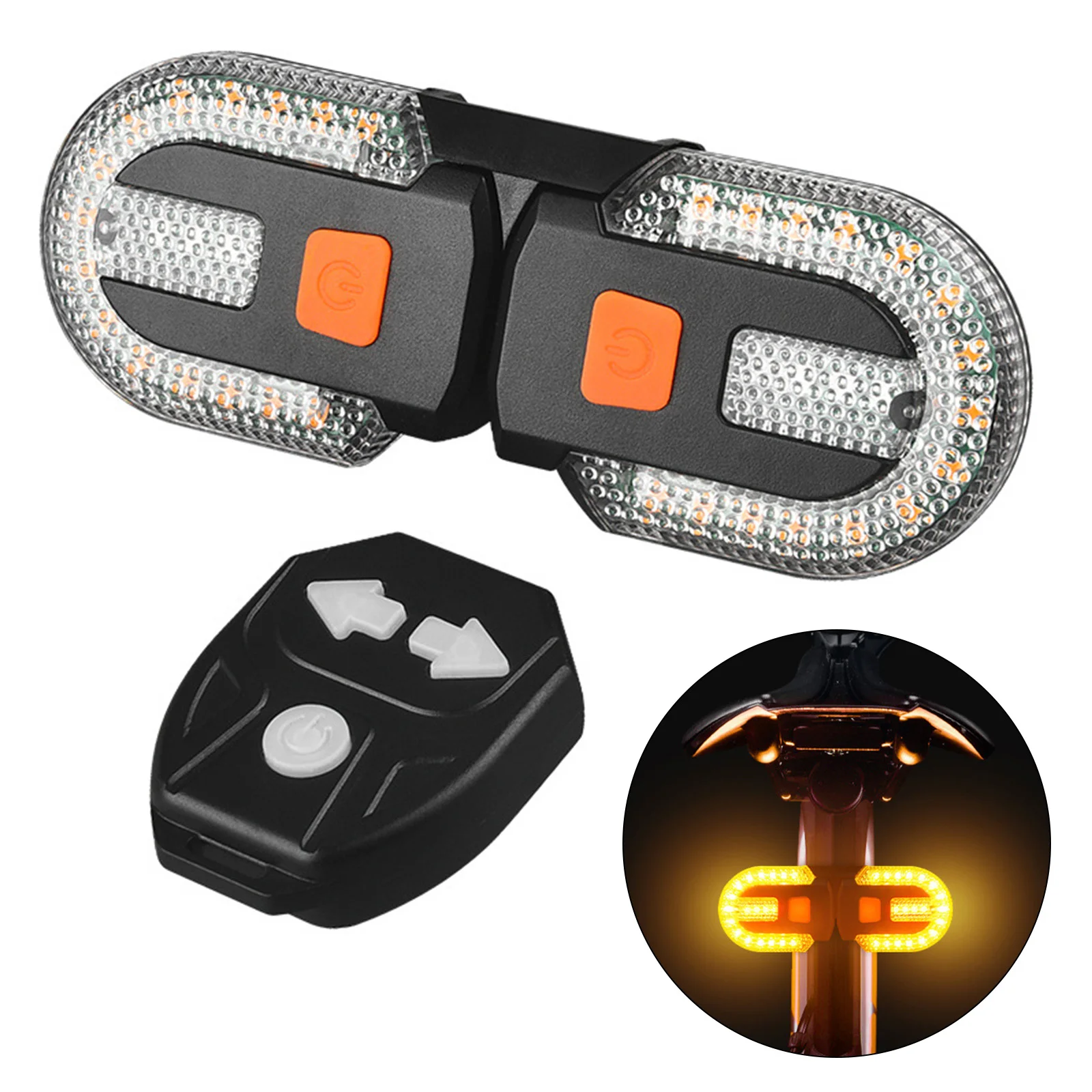 BicycleTail Light With Turn Signal USB Rechargeable Bright LED Safety Admonition Remote Control Detachable Turn Signal Tail Ligh
BicycleTail Light With Turn Signal USB Rechargeable Bright LED Safety Admonition Remote Control Detachable Turn Signal Tail Ligh