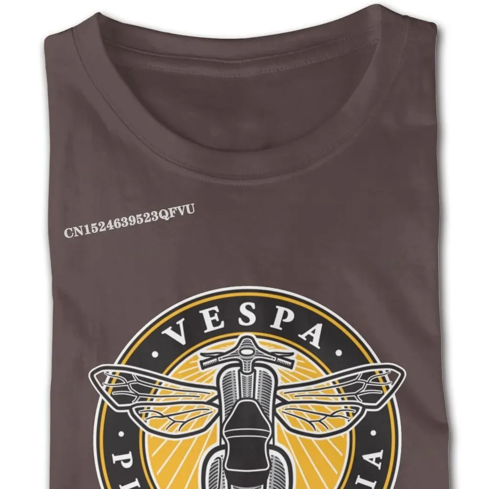 Футболка Vespa мужская с принтом мотоцикла рубашка для фитнеса тенниска в