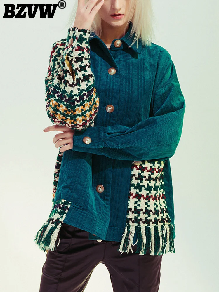 BZVW Green Tweed Irregular Jacket Loose Fit Big Size New Lapel Long Sleeve Women Coat Fashion Spring Autumn 2023 1DF202206
BZVW Green Tweed Irregular Jacket Loose Fit Big Size New Lapel Long Sleeve Women Coat Fashion Spring Autumn 2023 1DF202206
