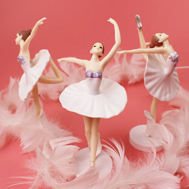 

Sweet Dancing Ballet Girls Cake Topper Cupcake Figurine for Happy Birthday Party Supplies Wedding Ballerina Cake Decoration