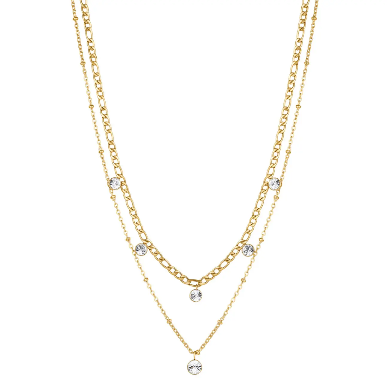 Stainless Steel Double Layer Clavicle Chain Necklace for Women Zircon Pendants Choker Ladies Exquisite Jewelry
Stainless Steel Double Layer Clavicle Chain Necklace for Women Zircon Pendants Choker Ladies Exquisite Jewelry