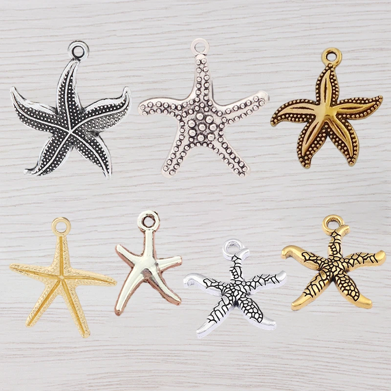 30pcs Tibetan Silver/Gold Marine Starfish Sea Star Animal Charms Pendants Earring Bracelet For DIY Necklace Jewellery Making
30pcs Tibetan Silver/Gold Marine Starfish Sea Star Animal Charms Pendants Earring Bracelet For DIY Necklace Jewellery Making