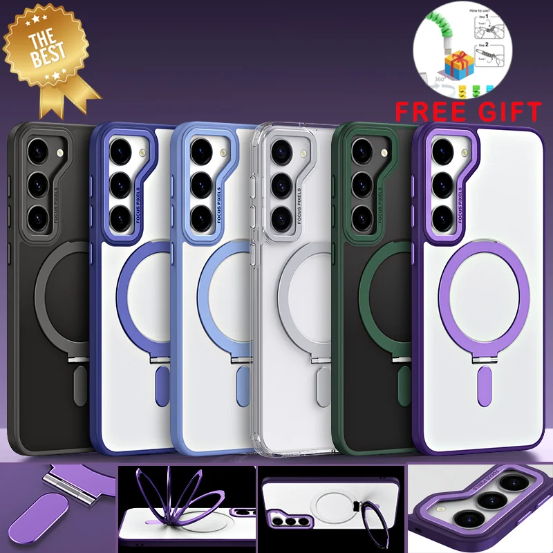 Luxury Magnetic Stand Holder For Magsafe Wireless Charging Samsung Galaxy S23 Ultra 5G S23Plus Matte Clear Shockproof Cover
Luxury Magnetic Stand Holder For Magsafe Wireless Charging Samsung Galaxy S23 Ultra 5G S23Plus Matte Clear Shockproof Cover