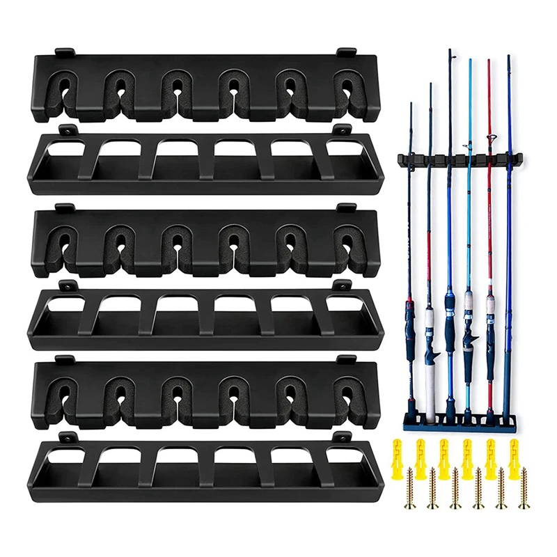 Fishing Rod Holders 6 Rod Rack Wall Mounted Vertical Rod Rack Fishing Pole EVA Holders For Garage,Wall,Ceiling Rod Stand
Fishing Rod Holders 6 Rod Rack Wall Mounted Vertical Rod Rack Fishing Pole EVA Holders For Garage,Wall,Ceiling Rod Stand