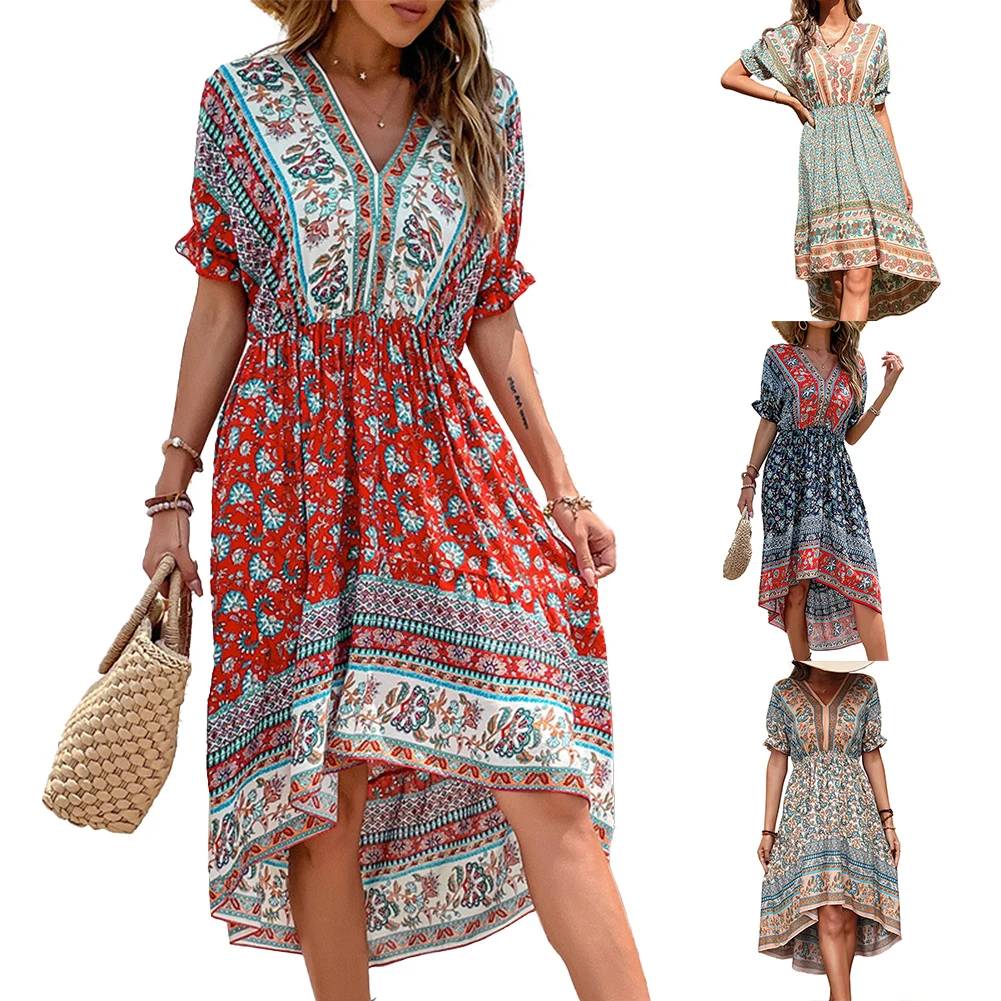 Floral Print Boho Midi Summer Dress Women V Neck Casual Vacation Beach Sundresses Ladies Bohemian Dresses
Floral Print Boho Midi Summer Dress Women V Neck Casual Vacation Beach Sundresses Ladies Bohemian Dresses