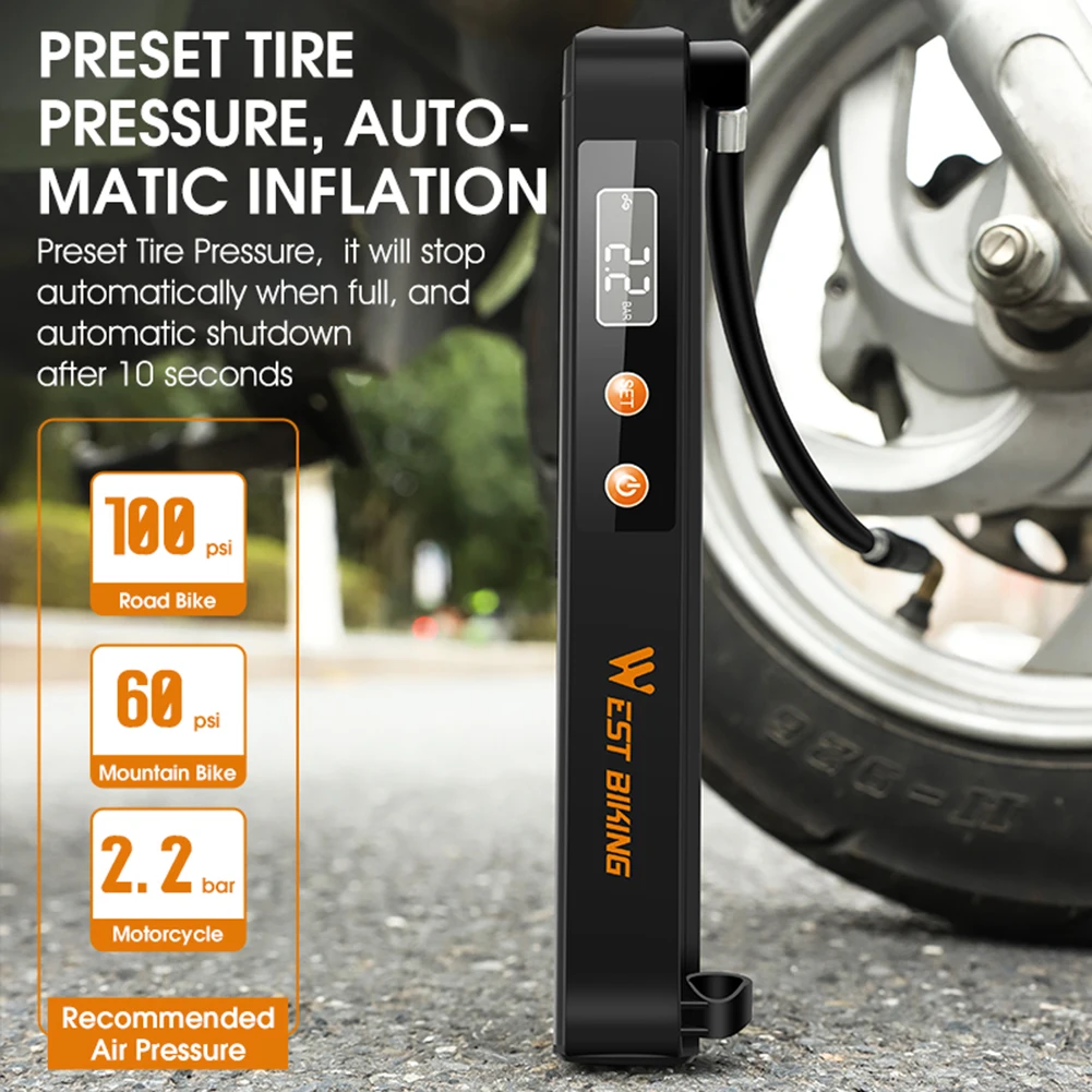 Bike Tire Air Pump Bicycle Electric Pump Air Compressor Wireless Portable Tire Inflator Bike Motorcycle Ball Fast Inflate Pump
Bike Tire Air Pump Bicycle Electric Pump Air Compressor Wireless Portable Tire Inflator Bike Motorcycle Ball Fast Inflate Pump