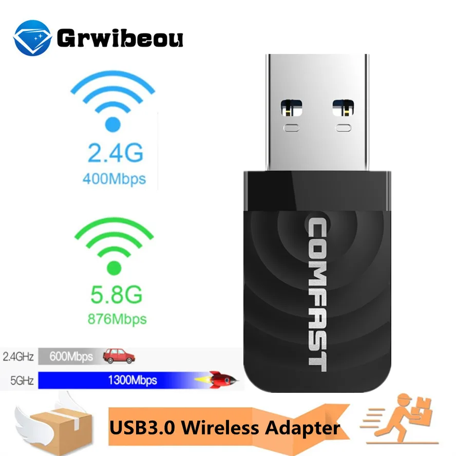 CF-812AC Wireless USB Wifi Adapter 650 - 1300Mbps 2.4Ghz/5.8GHz Network Card 802.11 b/g/n Ethernet WiFi Dongle Adapter Receiver
CF-812AC Wireless USB Wifi Adapter 650 - 1300Mbps 2.4Ghz/5.8GHz Network Card 802.11 b/g/n Ethernet WiFi Dongle Adapter Receiver