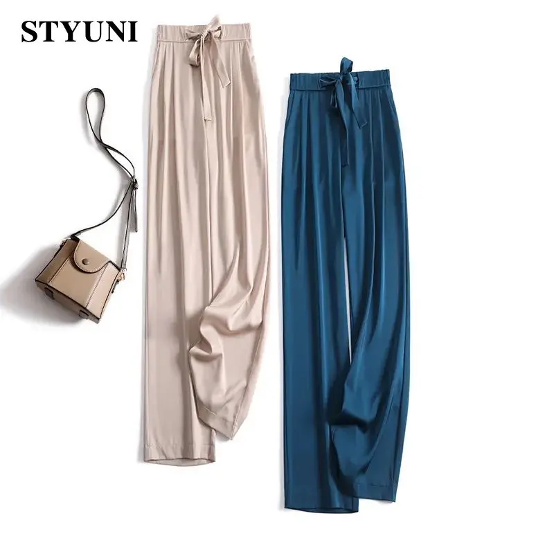 Draped Flat Acetate Straight Casual Women's Pants Autumn Korean Fashion Elastic High Waist Lace Up Full-length Pants for Women
Draped Flat Acetate Straight Casual Women's Pants Autumn Korean Fashion Elastic High Waist Lace Up Full-length Pants for Women