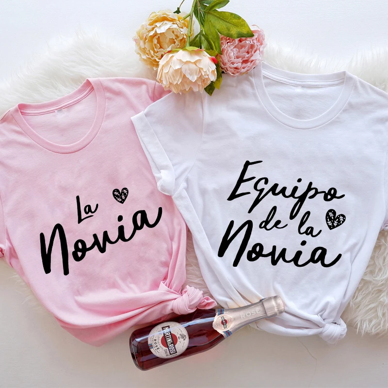 Bachelorette Hen Party Tshirt Spanish Girl Single Farewell Shirt Bride Squad Tops Team Bride T-Shirt Fashion Bridal Wedding Tees
Bachelorette Hen Party Tshirt Spanish Girl Single Farewell Shirt Bride Squad Tops Team Bride T-Shirt Fashion Bridal Wedding Tees