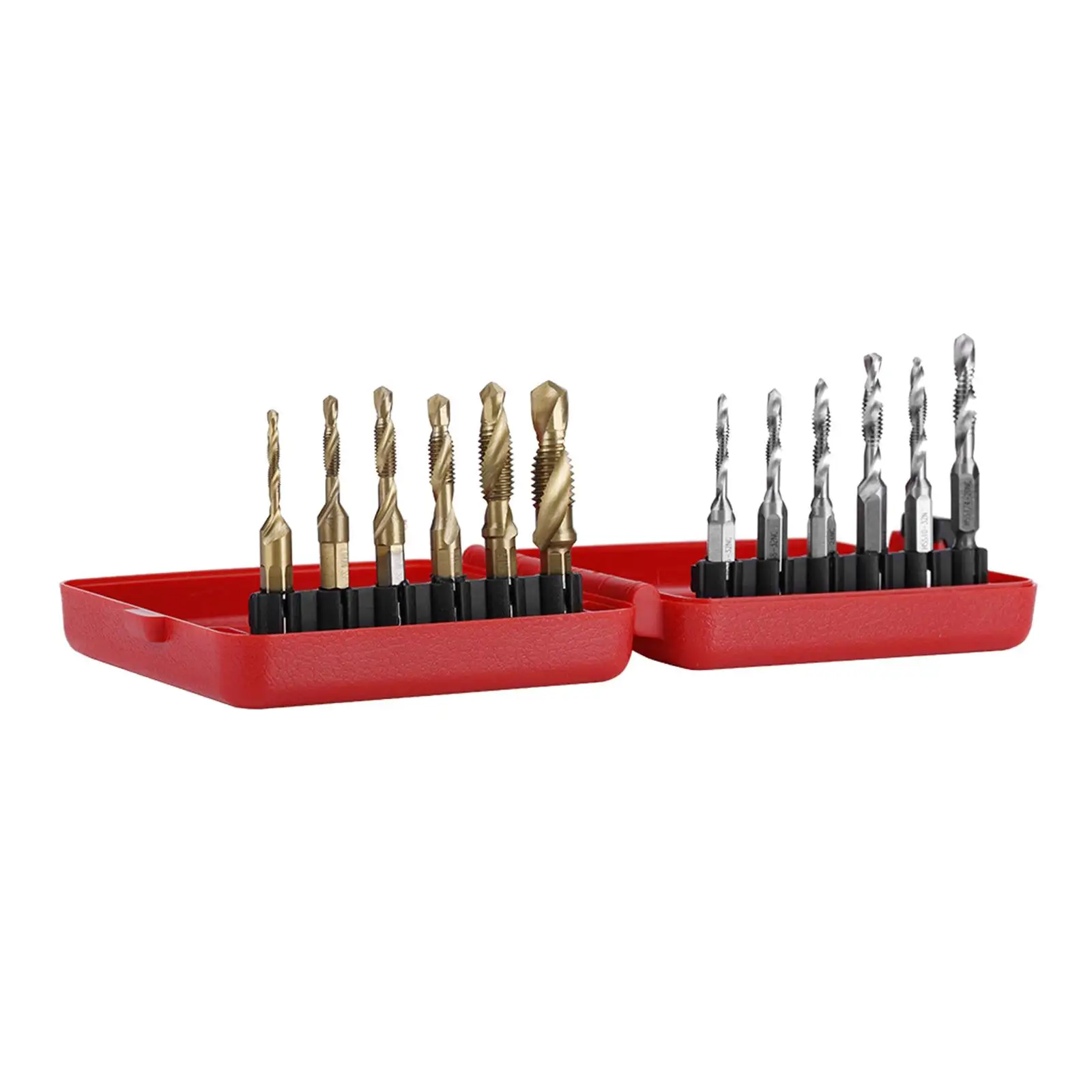 12 Pieces Tap drills bits Metric inch hexes shanks Hand Tools with red cases for Drilling Tapping
12 Pieces Tap drills bits Metric inch hexes shanks Hand Tools with red cases for Drilling Tapping