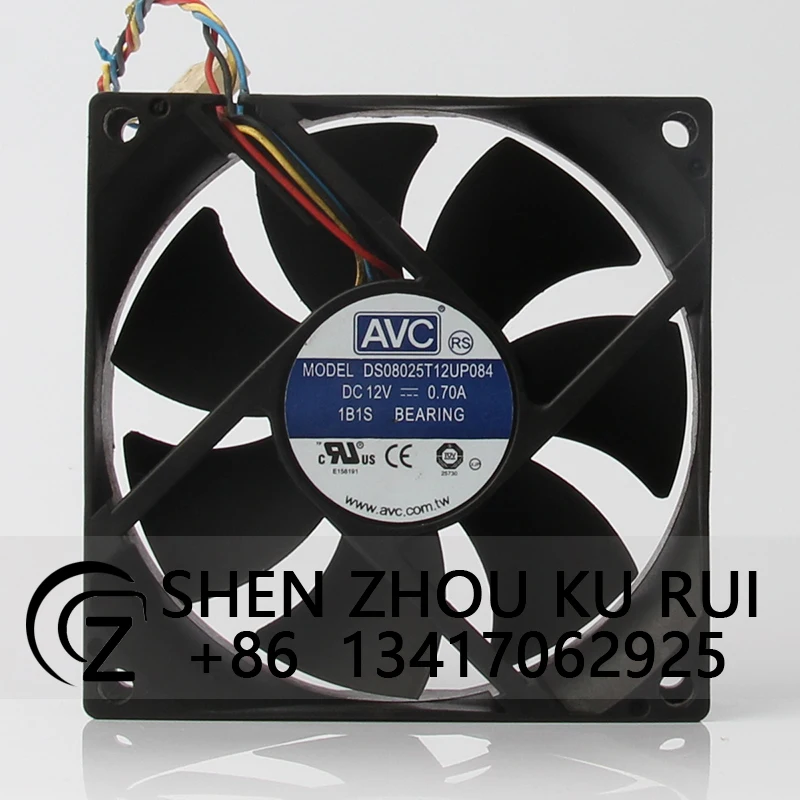 

Case Cooling Fan 4pin Axial Flow Centrifugal Ventilation Industrial for AVC DC12V 0.70A EC AC 80X80X25mm 8CM8025 DS08025T12UP084