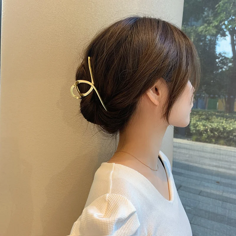 Женская металлическая заколка для волос в Корейском стиле минималистичном |