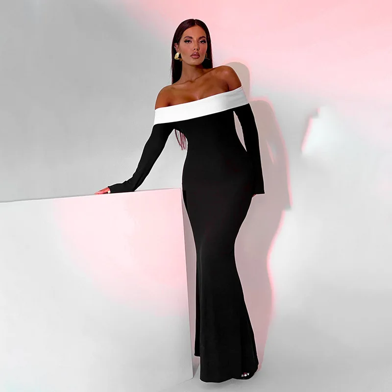 Black Long Sleeve Midi Dress for Women Elegant Fashion Off The Shoulder Slim Dresses Autumn Winter Evening Party Outfits 2023
Black Long Sleeve Midi Dress for Women Elegant Fashion Off The Shoulder Slim Dresses Autumn Winter Evening Party Outfits 2023