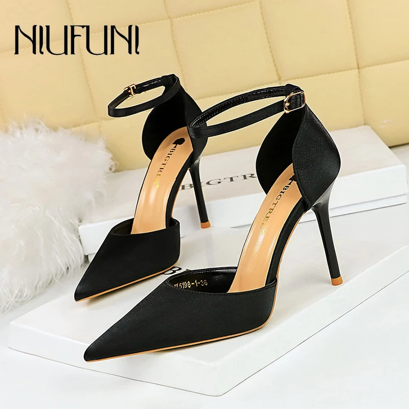 NIUFUNI Pointed Women's Sandals Silk Buckle Stiletto High Heels Summer Solid Color Ladies Elegant Work Woman Shoes Slip On Pumps
NIUFUNI Pointed Women's Sandals Silk Buckle Stiletto High Heels Summer Solid Color Ladies Elegant Work Woman Shoes Slip On Pumps