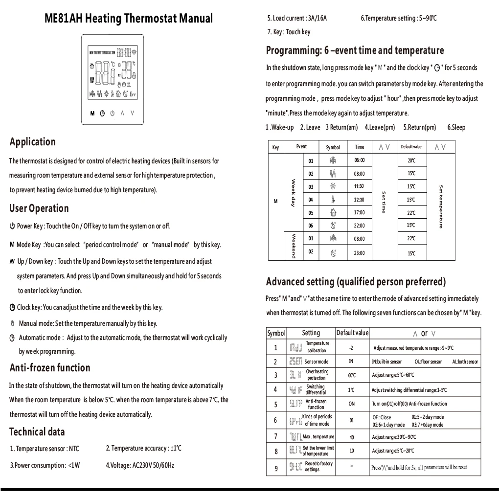 WiFi Smart Thermostat LCD Temperature Controller Wireless Remote Control Thermostat, Electric Floor Heating/ Water/Gas Boiler
WiFi Smart Thermostat LCD Temperature Controller Wireless Remote Control Thermostat, Electric Floor Heating/ Water/Gas Boiler