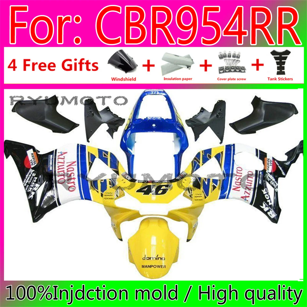 ABS NEW Fairings kit for HONDA 2002 2003 CBR900RR CBR954RR 02 03 CBR 900CC 954 900 954RR CBR900 CBR954 RR fairing
ABS NEW Fairings kit for HONDA 2002 2003 CBR900RR CBR954RR 02 03 CBR 900CC 954 900 954RR CBR900 CBR954 RR fairing