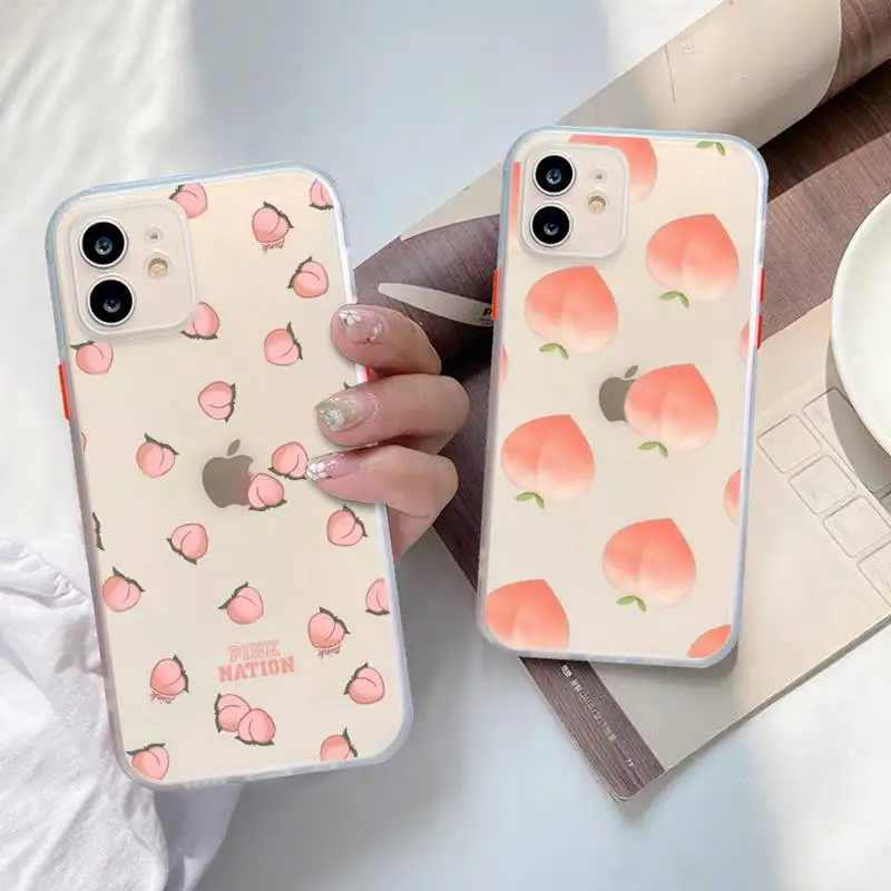 Peach strawberry Phone Case for iPhone X XR XS 7 8 Plus 11 12 13 pro MAX 13mini Translucent Matte Shockproof Case
Peach strawberry Phone Case for iPhone X XR XS 7 8 Plus 11 12 13 pro MAX 13mini Translucent Matte Shockproof Case