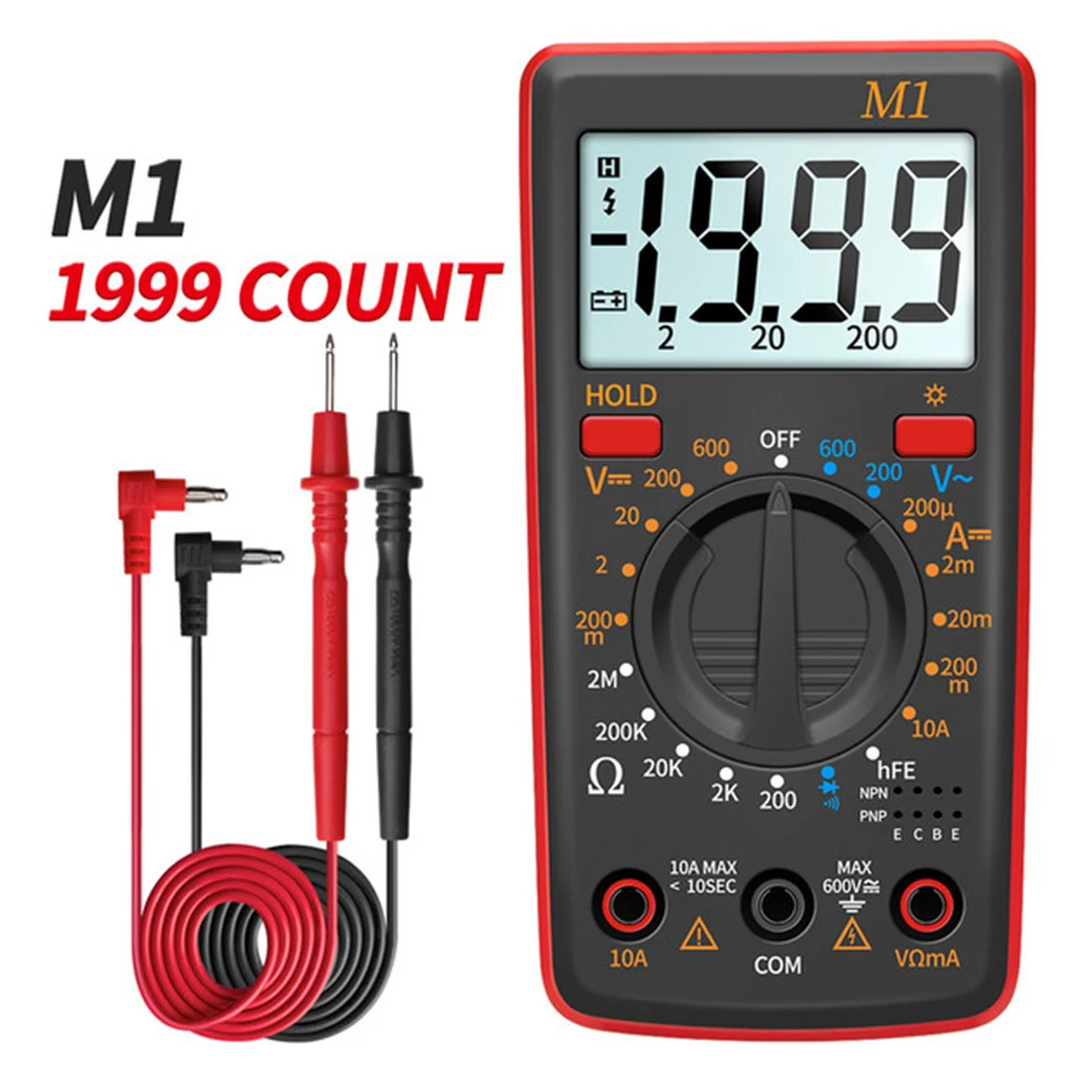 M1 Professional Digital Multimeter 1900 Count AC DC Voltmeter Ammeter Tester Voltage Indicator Meter Instrument Electrician Tool
M1 Professional Digital Multimeter 1900 Count AC DC Voltmeter Ammeter Tester Voltage Indicator Meter Instrument Electrician Tool