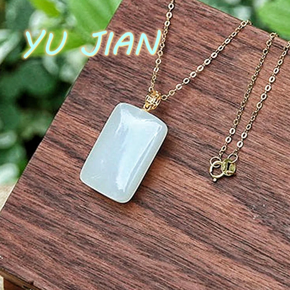 New Product Natural Authentic Hetian Jade Brand Pendant Quality White-Jade Lucky Charm Fengshui Neck Chain Necklace Fine Jewelry
New Product Natural Authentic Hetian Jade Brand Pendant Quality White-Jade Lucky Charm Fengshui Neck Chain Necklace Fine Jewelry