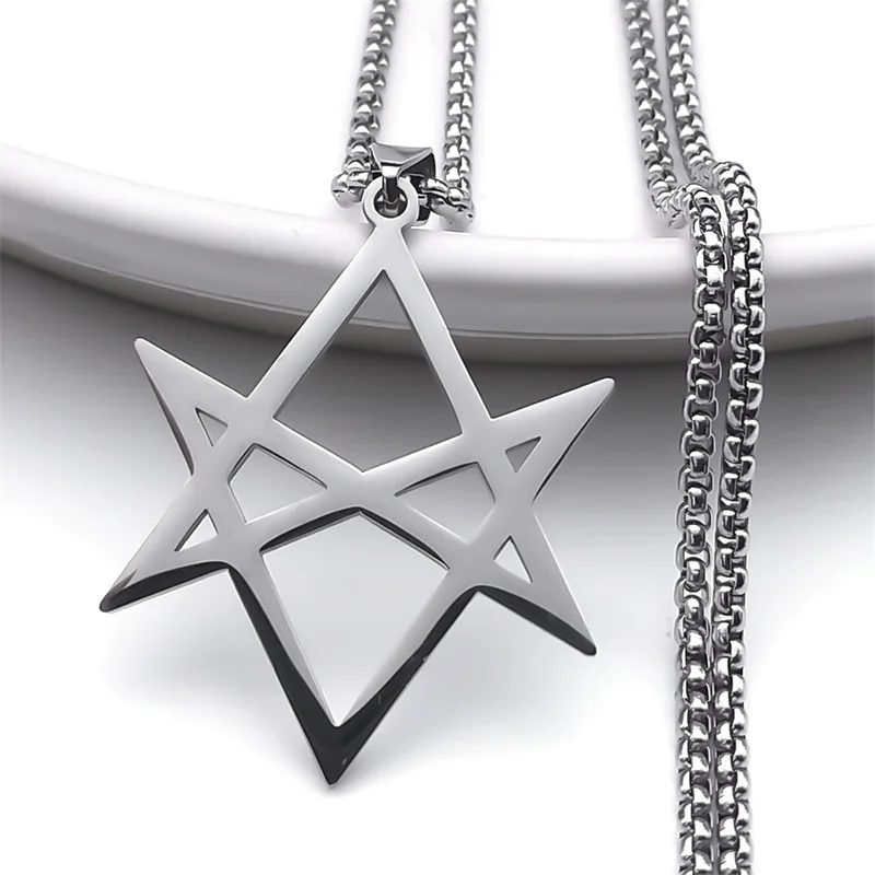 Unicursal Hexagram Stainless Steel Chain Necklaces for Women/Men Silver Color Pendant Necklace Jewelry collier femme N8536S03
Unicursal Hexagram Stainless Steel Chain Necklaces for Women/Men Silver Color Pendant Necklace Jewelry collier femme N8536S03