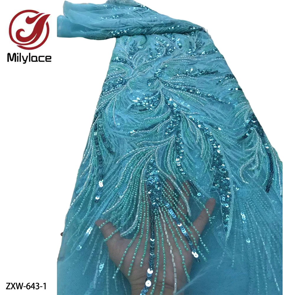 Luxury Handmade Beads Lace Fabric with Sequins Latest Nigeria Embroidery Lace Tulle Fabric for Wedding Dress ZXW-643
Luxury Handmade Beads Lace Fabric with Sequins Latest Nigeria Embroidery Lace Tulle Fabric for Wedding Dress ZXW-643