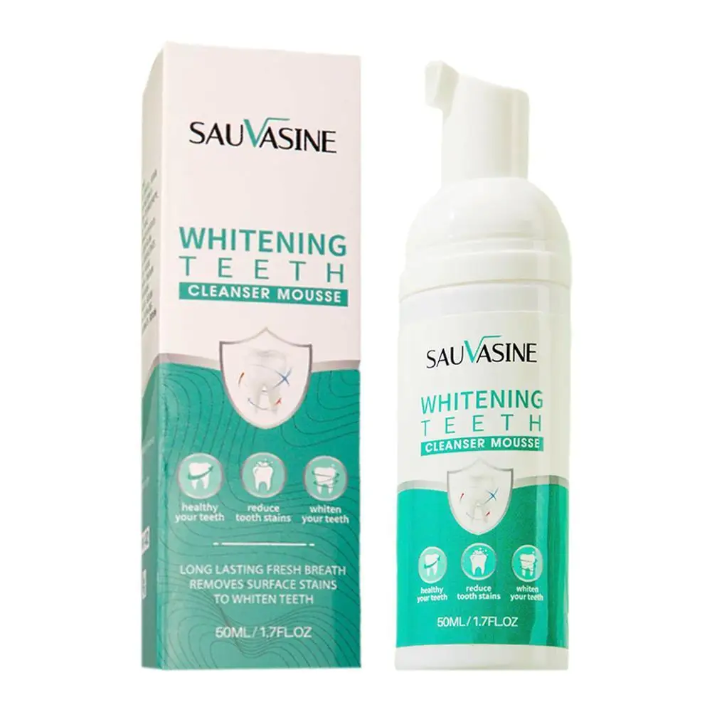 

50ml Teeth Whitening Mousse Foam Toothpaste Dental Bleaching Whitener Remove Plaque Stains Fresh Breath Hygiene Care