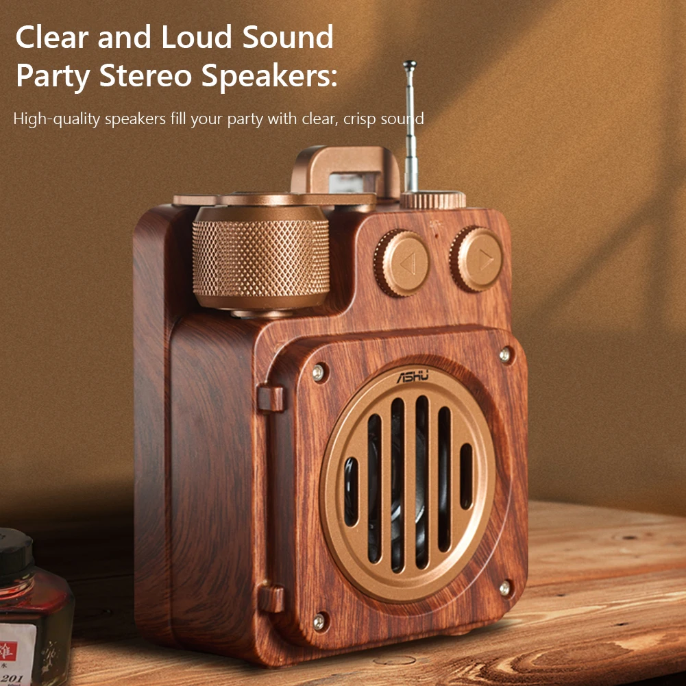 3.7V 1200MA Retro FM Radio Receiver Bluetooth-compatible Bass Speaker Player Support USB/TF Card Play for Outdoor Travel Camp
3.7V 1200MA Retro FM Radio Receiver Bluetooth-compatible Bass Speaker Player Support USB/TF Card Play for Outdoor Travel Camp