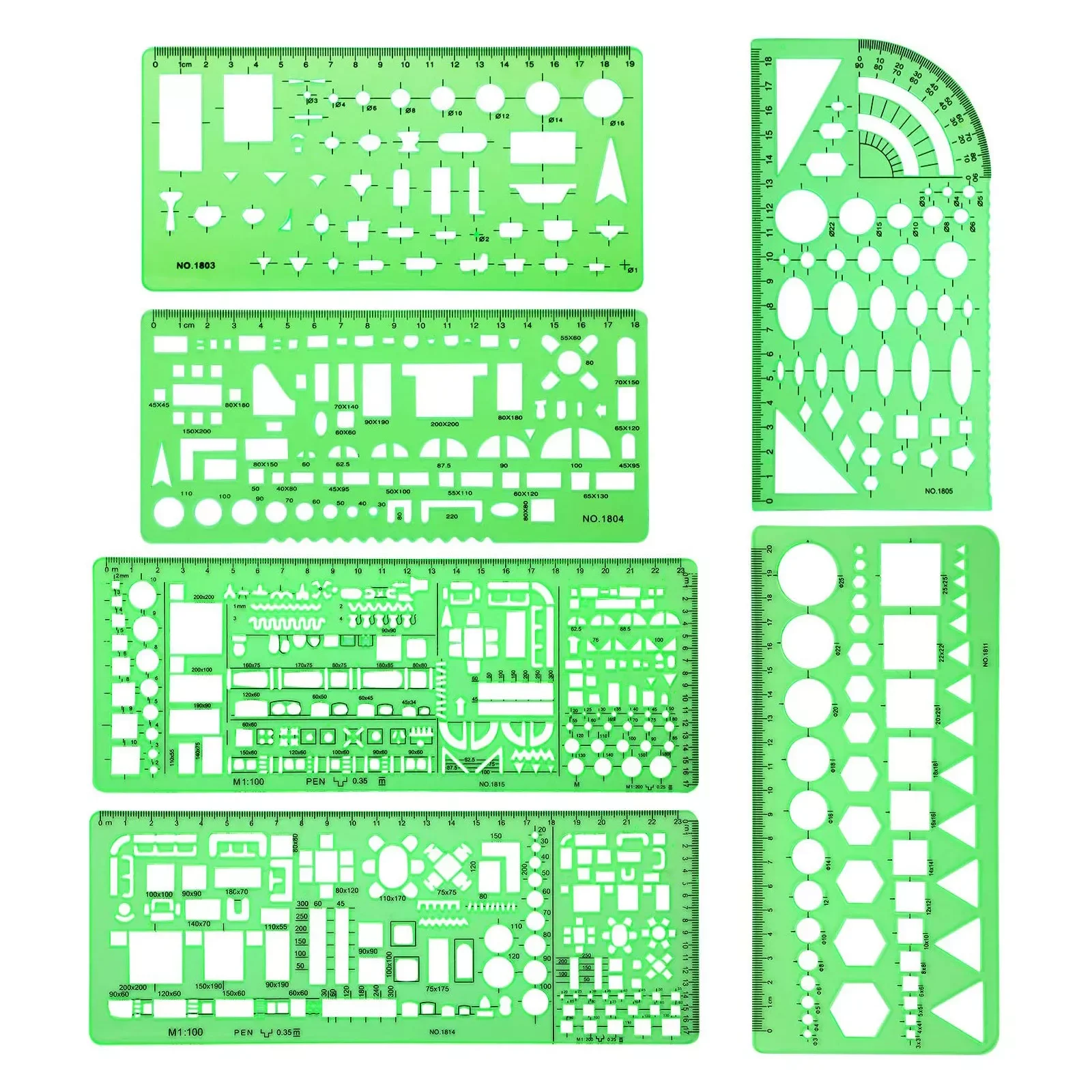6 Pcs Rulers Architect Multi Purpose Drawing Template Set House Plan Interior Design and Furniture Drafting Tool Ruler H-best
6 Pcs Rulers Architect Multi Purpose Drawing Template Set House Plan Interior Design and Furniture Drafting Tool Ruler H-best