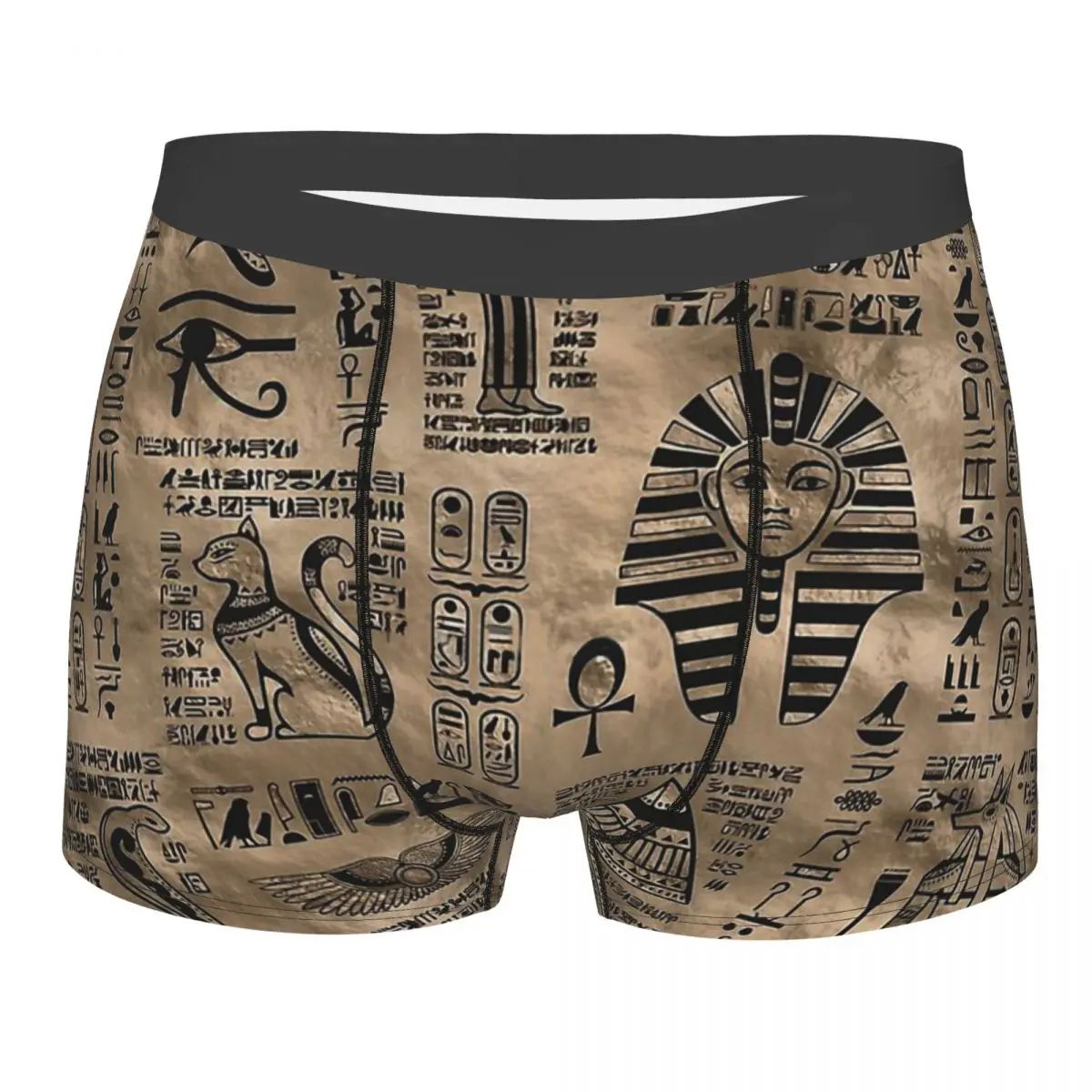 

Ancient Egypt Egyptian Hieroglyphs And Deities Luxury Gold Underpants Breathbale Panties Man Underwear Print Shorts Boxer Briefs