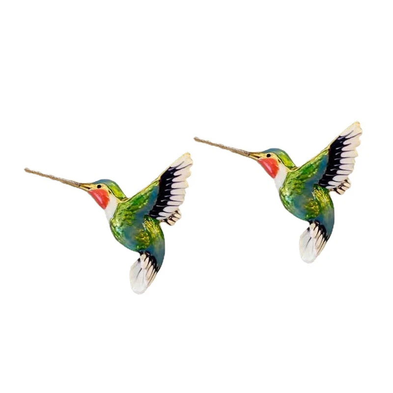 Small Hummingbird Shaped Handmade Oil Dripping Enamel Earrings New Fashion Silver Needle Personality Design Jewelry
Small Hummingbird Shaped Handmade Oil Dripping Enamel Earrings New Fashion Silver Needle Personality Design Jewelry