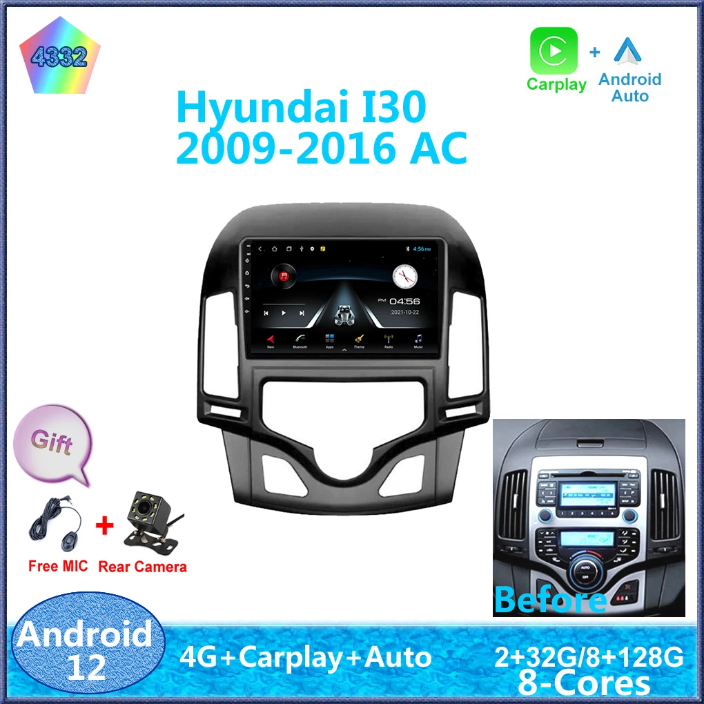 9" For Hyundai I30 2009-2016 AC Android 12 Carplay 8-Cores 4G Sim WiFi DSP RDS Car Radio Stereo Multimedia Player Auto GPS
9" For Hyundai I30 2009-2016 AC Android 12 Carplay 8-Cores 4G Sim WiFi DSP RDS Car Radio Stereo Multimedia Player Auto GPS
