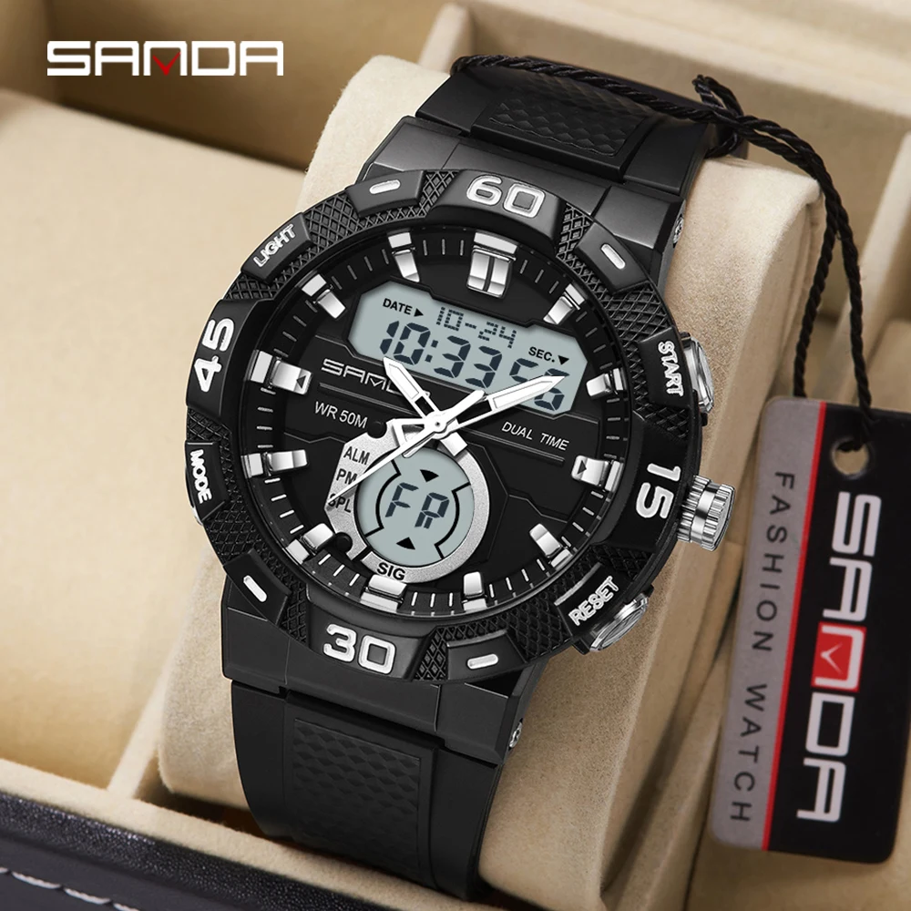 SANDA New Men Digital Watch Military Sports Casual Watches Multifunction Waterproof Electronic Wristwatch Relogio Masculino 3087
SANDA New Men Digital Watch Military Sports Casual Watches Multifunction Waterproof Electronic Wristwatch Relogio Masculino 3087
