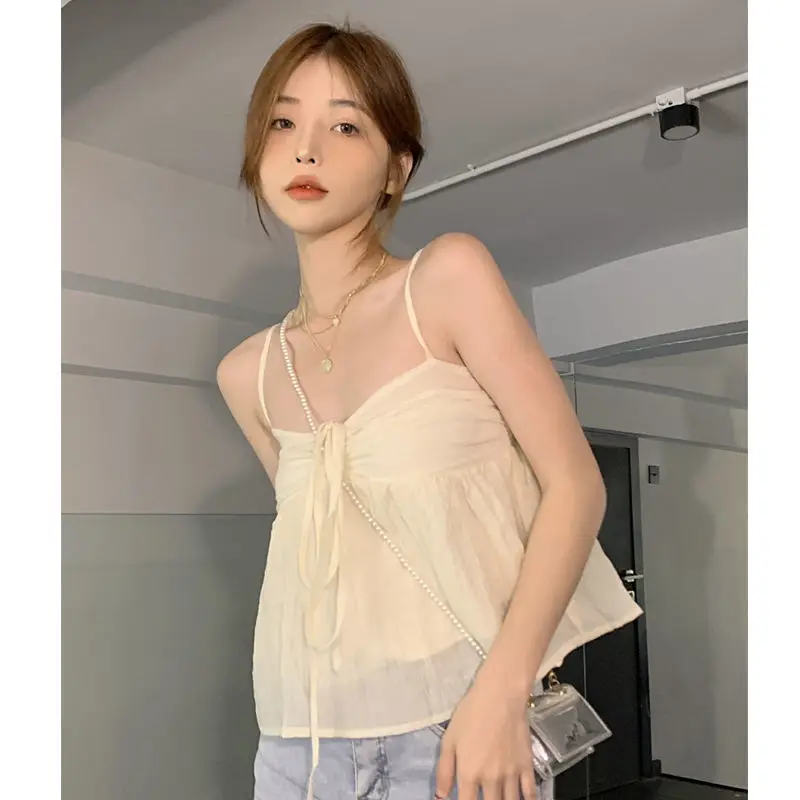 BTFG 2022 Summer New Hot-selling Bow Tie Sleeveless Short Mesh Fashion Sexy Sling Female Summer Fresh and Sweet Joker Vest Top
BTFG 2022 Summer New Hot-selling Bow Tie Sleeveless Short Mesh Fashion Sexy Sling Female Summer Fresh and Sweet Joker Vest Top
