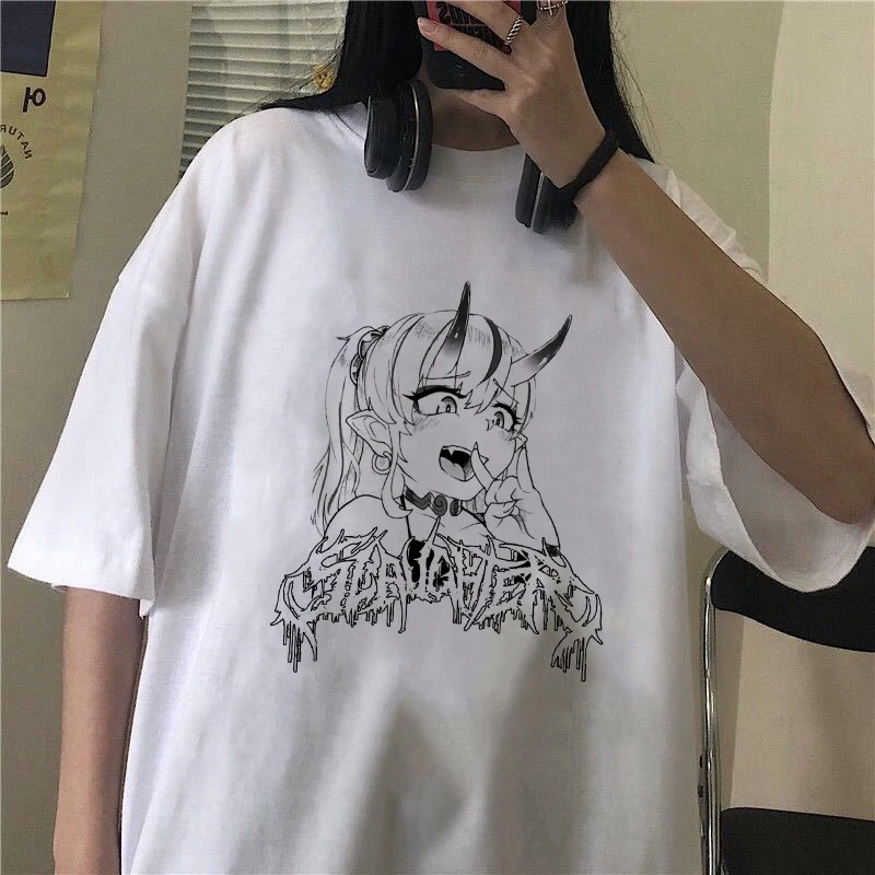 Harajuku Women's T-shirt Top Punk Summer Vintage Cartoon Anime Print Tshirt Women Loose Casual Unisex Short Sleeve Clothing
Harajuku Women's T-shirt Top Punk Summer Vintage Cartoon Anime Print Tshirt Women Loose Casual Unisex Short Sleeve Clothing