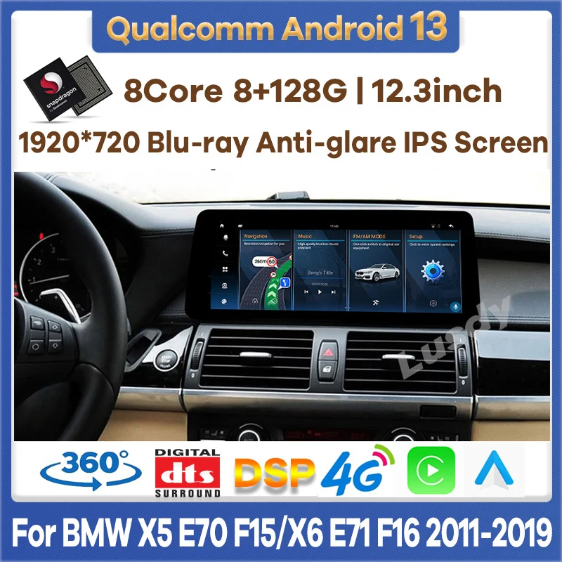 12.3" Qualcomm 8+128G Android 13 Car Video Player for BMW X5 E70 F15 X6 E71 F16 CIC NBT EVO Auto Radio GPS Stereo CarPlay Screen
12.3" Qualcomm 8+128G Android 13 Car Video Player for BMW X5 E70 F15 X6 E71 F16 CIC NBT EVO Auto Radio GPS Stereo CarPlay Screen