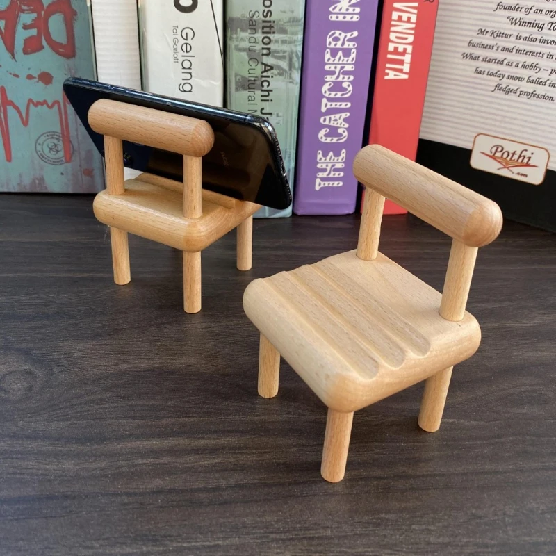 Mobile Phone Chair Support Mini Desktop Small Chair Decoration Solid Wood Stool Mobile Phone Bracket Wooden Cell Phone Stand
Mobile Phone Chair Support Mini Desktop Small Chair Decoration Solid Wood Stool Mobile Phone Bracket Wooden Cell Phone Stand