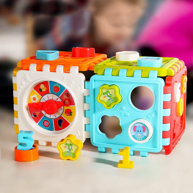

Baby Early Educational Toys Activity Cube Shape Puzzle Matching Digital Building Blocks Graphic Cognitive Toys Montessori