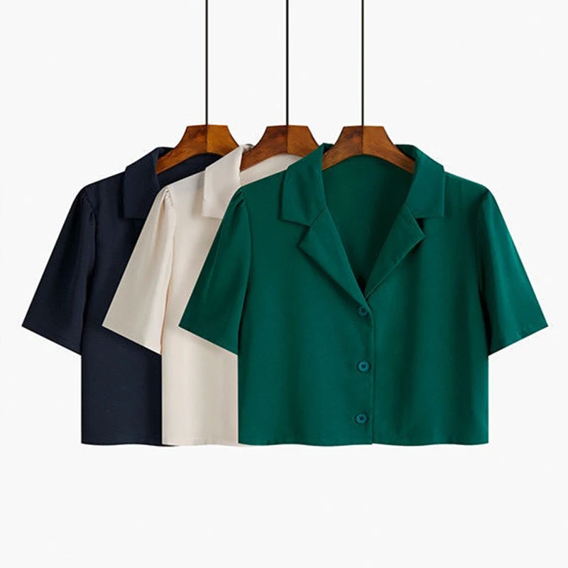 Suit collar short-sleeved shirt women's thin retro summer 2021 new design small French short top womens blazers
Suit collar short-sleeved shirt women's thin retro summer 2021 new design small French short top womens blazers