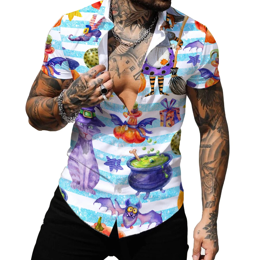 Men's Short sleeve Hawaiian shirt Summer fashion Cuffed button cartoon pumpkin beach print shirt Men's casual street wear S-4XL
Men's Short sleeve Hawaiian shirt Summer fashion Cuffed button cartoon pumpkin beach print shirt Men's casual street wear S-4XL
