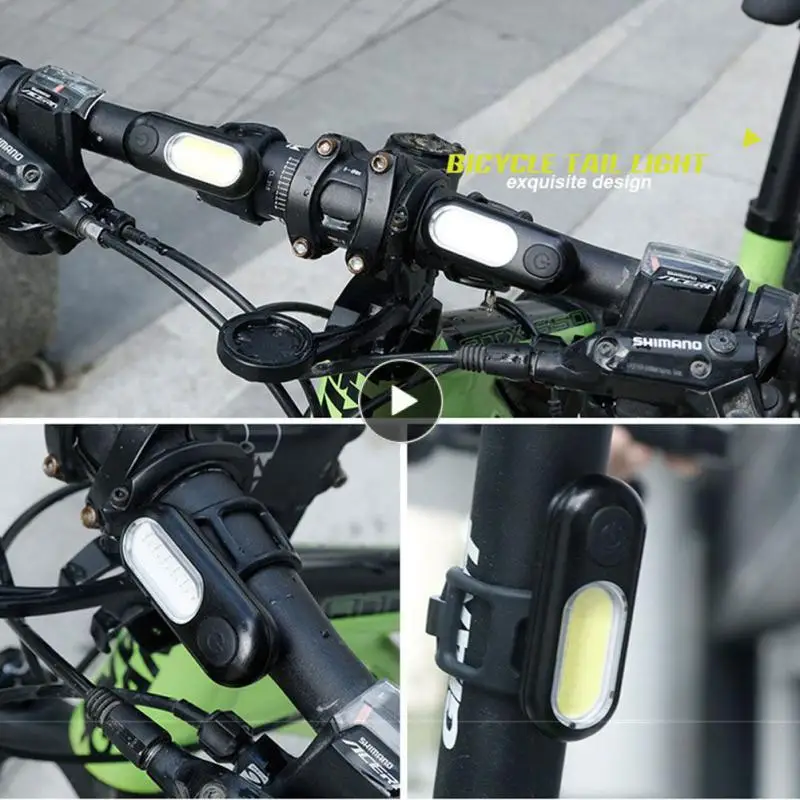 

Small Bike Rear Light Accessories Strobe Warning Light Cob Highlight Taillight Flashing Warning Light 2023 New Bicycle Lamp