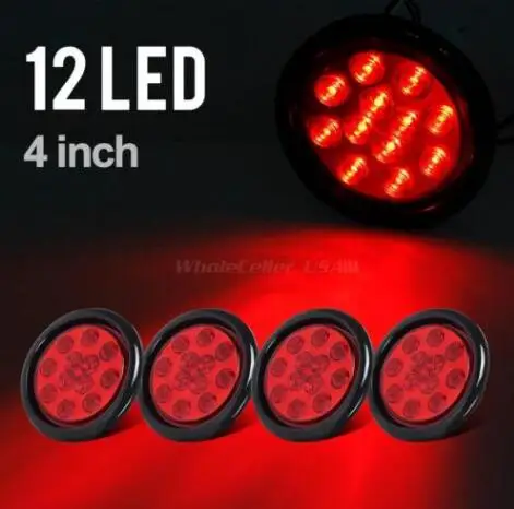 4 Inch LED Brake Stop Tail Side Marker Lights Sealed Flush Mount w/Grommets & Plugs Clearance for Trailer Lorry 12v DC GA12 4
4 Inch LED Brake Stop Tail Side Marker Lights Sealed Flush Mount w/Grommets & Plugs Clearance for Trailer Lorry 12v DC GA12 4
