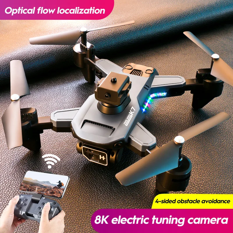 

New K7 Drone Obstacle Avoidance Dual Camera Folding 8K Aerial Photography Aircraft Optical Flow Hovering RC Quadcopter Dron Toy